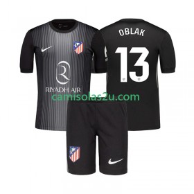 Camisolas de futebol Atlético Madrid Jan Oblak 13 Guarda Redes Criança Equipamento Alternativa 2025/26 Manga Curta